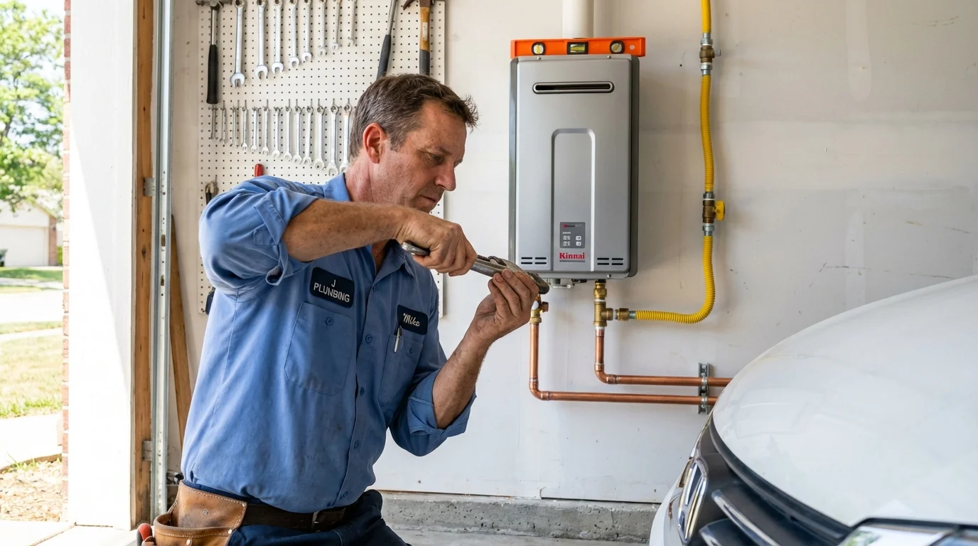 Tankless water heater installation by a Johns Plumbing LLC plumber in Holt